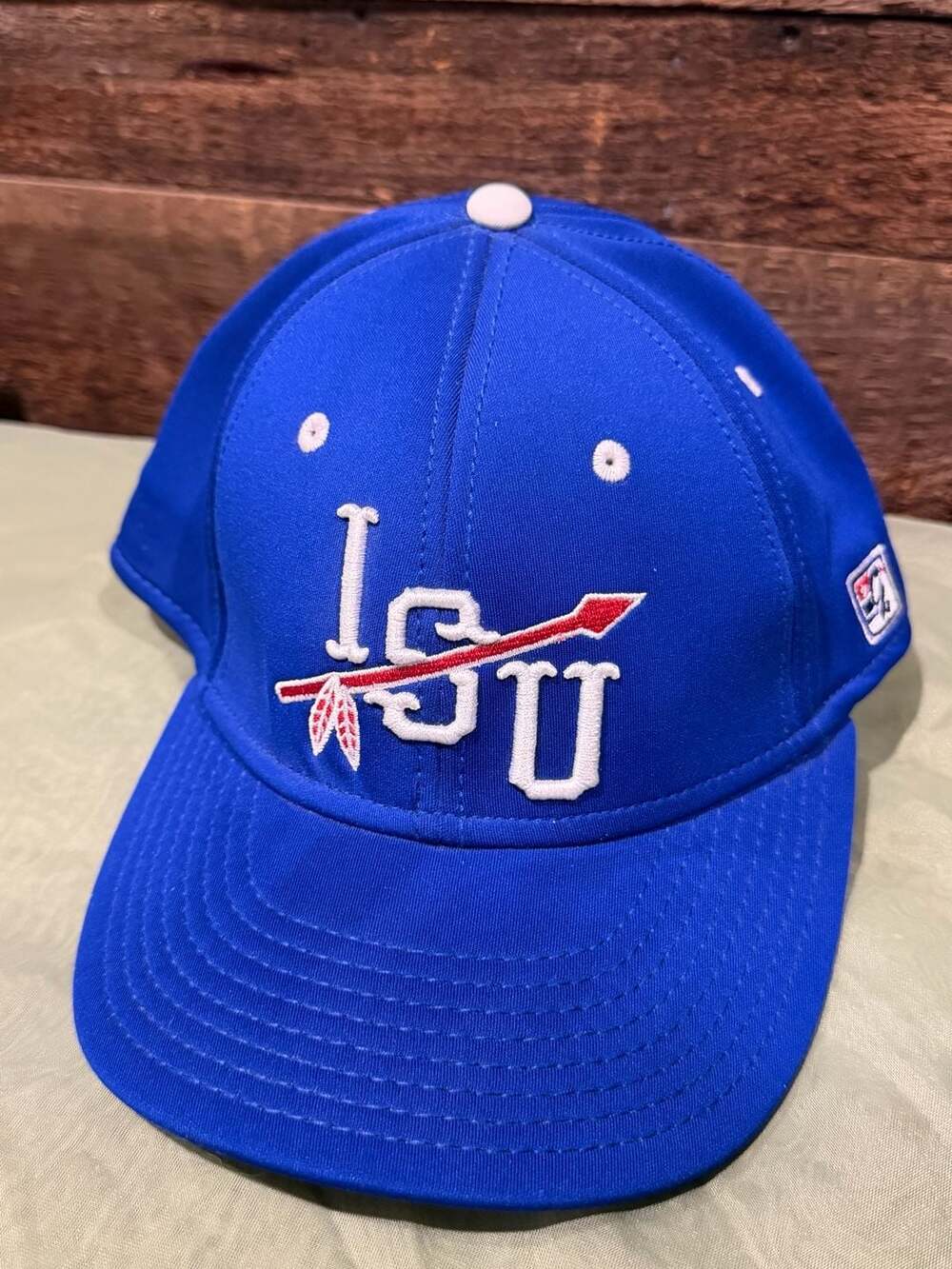 Vintage The Game Pro Kansas Jayhawks TSU Blue Fitted Baseball Hat Cap Size 7 3/4
